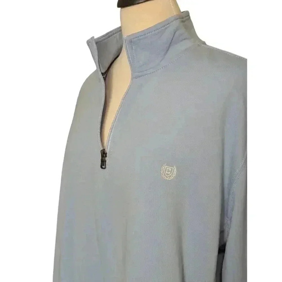 Chaps Men's XL Blue Everyday Fleece 1/4 Zip Sweatshirt with Front Pocket - Picture 2 of 8